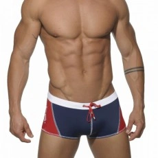 ES -1415 BOXER DE BAIN WHITE HEAVEN ROUGE/NAVY