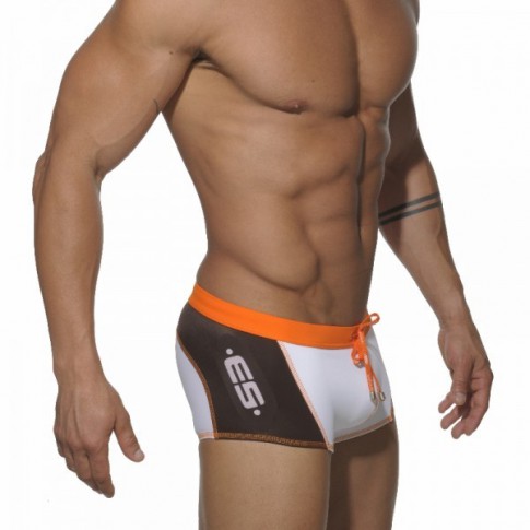 ES -1415 BOXER DE BAIN WHITE HEAVEN MARRON/BLANC