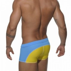 ES -1415 MAILLOT DE BAIN WHITE HEAVEN BLEU SURF/JAUNE