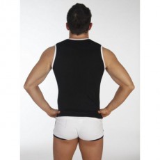 ES DEBARDEUR 188 DOUBLE FABRIC MODAL NOIR