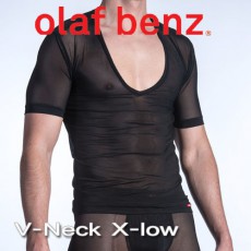 OLAF BENZ - T SHIRT RED1380 V-NECK X LOW NOIR