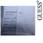 GUESS - T SHIRT COL V EFFET DEVALE BLEU