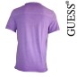 GUESS - T SHIRT COL V EFFET DEVALE MAUVE
