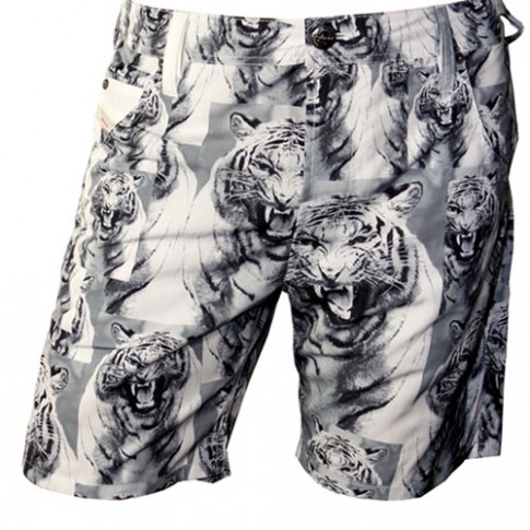 DIESEL - SHORT DE BAIN ET DE VILLE KROOBEACH BLANC TIGRE