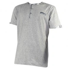 DIESEL - TEE SHIRT D INTERIEUR  COL TUNISIEN GRIS CHINE