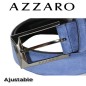 AZZARO - CEINTURE EN REFENTE DE CUIR DE VACHETTE BOUCLE ARDILLON - BLEUTE