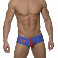 ADDICTED - ADS07 MAILLOT DE BAIN STRIPE SUNGA BLEU ROYAL