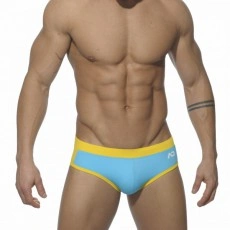ADDICTED - ADS19 MAILLOT DE BAIN SUNGA SIDE CONTRAST TURQUOISE