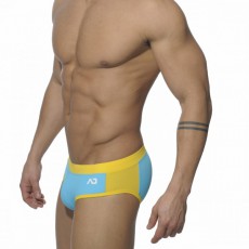 ADDICTED - ADS19 SLIP DE BAIN SUNGA SIDE CONTRAST TURQUOISE
