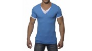 ADDICTED - AD121 T-SHIRT DOUBLE EFFET BLEU SURF