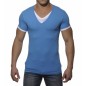 ADDICTED - AD121 T-SHIRT DOUBLE EFFET BLEU SURF