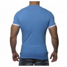 ADDICTED - AD121 T-SHIRT DOUBLE EFFET BLEU SURF