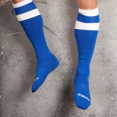 BARCODE - CHAUSSETTES FOOTBALL HAUTE BLEU