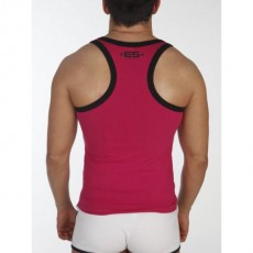 ES 202 DEBARDEUR FUSHIA AVEC BORDURE CONTRASTE