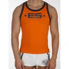 ES DEBARDEUR ORANGE AVEC BORDURE CONTRASTE