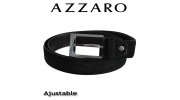 AZZARO - CEINTURE EN REFENTE DE CUIR DE VACHETTE BOUCLE ARDILLON - NOIR