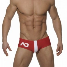 ADDICTED - ADS07 MAILLOT DE BAIN STRIPE SUNGA ROUGE