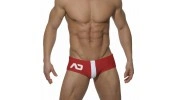 ADDICTED - ADS07 MAILLOT DE BAIN STRIPE SUNGA ROUGE