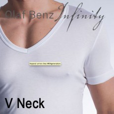 OLAF BENZ - TSHIRT PEARL1301 V-NECK BLANC