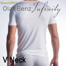 OLAF BENZ - TSHIRT PEARL1301 V-NECK BLANC
