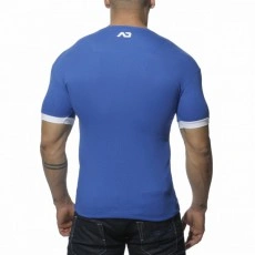 ADDICTED - AD232 T-SHIRT RIBBED BLEU ROYAL