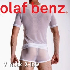 T SHIRT BLANC COL V RED1380 X LOW - OLAF BENZ