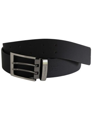 AZZARO - CEINTURE EN REFENTE DE CUIR DE VACHETTE BOUCLE ARDILLON DOUBLE