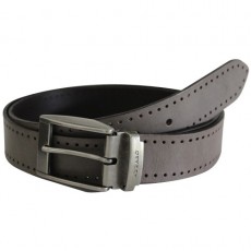 AZZARO - CEINTURE EN CUIR DE VACHETTE MARRON VIEILLI ARDILLON