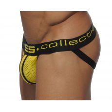 JOCK STRAP UN104 JAUNE ELASTIC CONTRAST MESH ES COLLECTION
