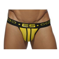 JOCK STRAP UN104 JAUNE ELASTIC CONTRAST MESH ES COLLECTION