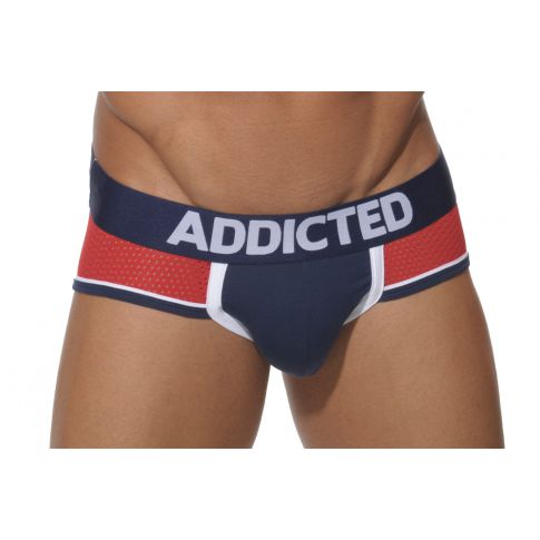 SLIP ROUGE NAVY EN MESH AD191 ADDICTED