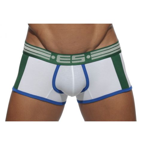 BOXER BASIC BLANC AVEC ELASTIC CONTRASTE UN110  - ES COLLECTION