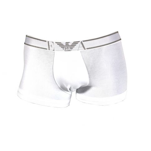 BOXER BLANC STRETCH COTON CEINTURE ARGENTEE - EMPORIO ARMANI