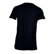 T-SHIRT NOIR COL RONG LOGO ARMANI ARGENTE