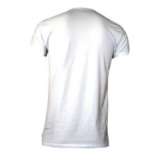 T-SHIRT BLANC COL RONG LOGO ARMANI ARGENTE - EMPORIO ARMANI