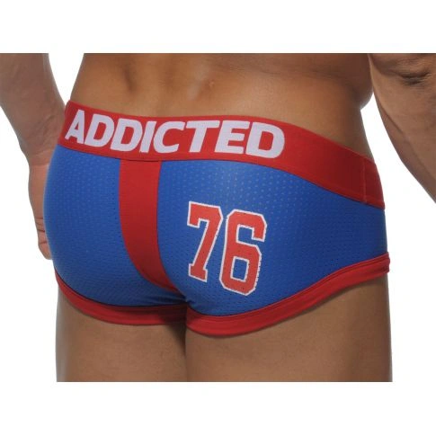 SLIP BLEU ROYAL RACING STRAPE 76 EN MESH AVEC PUSH UP AD272 ADDICTED