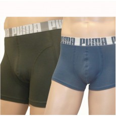 PUMA PACK DE 2 SHORTY HOMME KAKI MARINE
