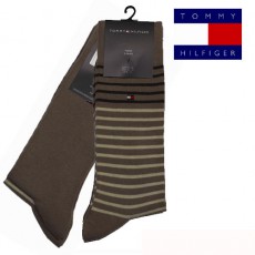 CHAUSSETTE PACK 2 PAIRES BEIGE PETITES RAYURES STRIPE TOMMY HILFIGER