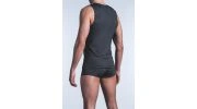 T-SHIRT MICROFIBRE SANS MANCHES A RAYURES NOIR/GRIS RED 1422 TANKTOP - OLAF BENZ