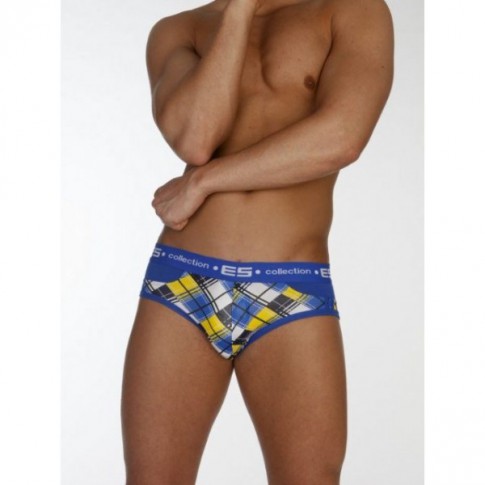 ES 167 SLIP SQUARES (MODAL) BLEU/JAUNE