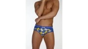 ES 167 SLIP SQUARES (MODAL) BLEU/JAUNE