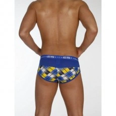 ES 167 SLIP SQUARES (MODAL) BLEU/JAUNE