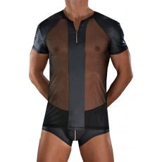 TSHIRT AVEC ZIP HYPERION NOIR R SHIRT - BODYART