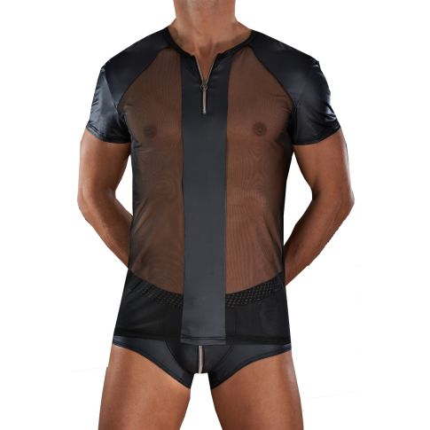 TSHIRT AVEC ZIP HYPERION NOIR R SHIRT - BODYART