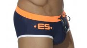 SLIP  DE BAIN 1001 EUROPE SPORT NAVY // ORANGE - ES COLLECTION