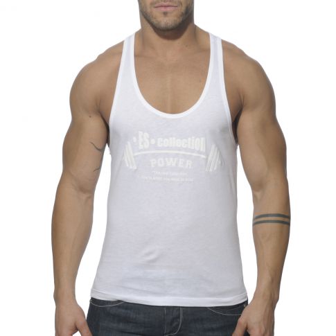 DEBARDEUR BLANC POWER GYM TS077 - ES COLLECTION
