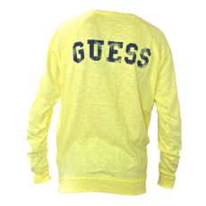 SWEAT D ETE JAUNE  COL ROND LS ROUND - GUESS