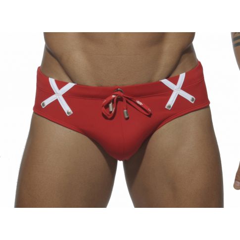 SLIP DE BAIN ROUGE FEDERATION CROSS 1524 – ES COLLECTION