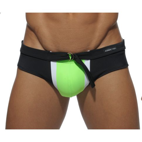 SLIP DE BAIN  NOIR ZIP ADS034 - ADDICTED