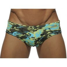 SLIP DE BAIN  MULTICOLOR CAMOUFLAGE TURQUOISE ADS056 - ADDICTED